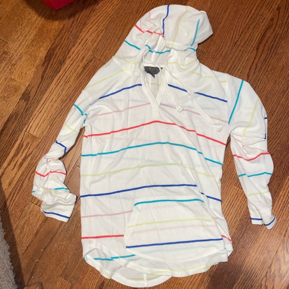 Striped Comfy Beach Sweater with Hoodie